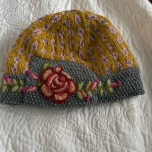 French Knot Lorelai Handknit Floral Embroidered
Hat